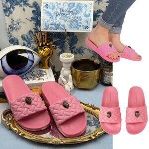🆕 KURT GEIGER LONDON 🧿 NWOT Meena Eagle Quilted Slide, Pink - Sz 39 US 8.5